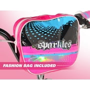 Kent Bicycles Sparkles Girls 18 Kids Bicycle, Black and Pink