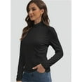 thumbnail image 3 of T-Shirt Women Long Sleeve Mock Neck Slim Fit Tops Base Layer Soft Lightweight Stretch Undershirts, 3 of 6