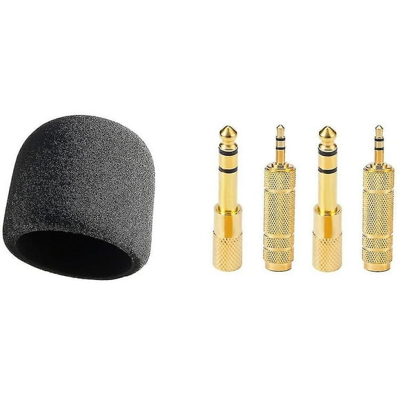 Headphone Adapter 6.35 Mm (1/ 4 Inch) Male To 3.5 Mm Female Stereo Adapter With Professional Foam W