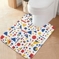 thumbnail image 2 of Yayeee Bath Rugs for Bathroom Floor Set of 2 Non Slip Fluffy Soft Absorbent Mat, Simple Shapes, 2 of 7