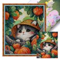 thumbnail image 1 of Kit Punto Cruz Con Gato Hilo Algodón Ecológico Bordado 14CT 37x47cm, 1 of 9