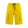 thumbnail image 4 of WERYOUNG Cargo Shorts For Men Solid Color Elastic Waist Casual Summer Athletic Shorts With Pockets For Outdoor Sports Versatile Bottoms L, 4 of 7
