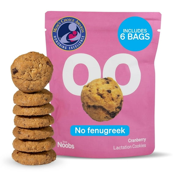 Cranberry Lactation Cookies for Breastfeeding by Lovenoobs™, Help for Milk Supply Increase, 6x3.5oz