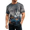 thumbnail image 4 of Mens Halloween Shirts Pumpkin Spider Print Short Sleeve Funny T-Shirt Candy Graphic Crew Neck Horror Spooky Tees L, 4 of 6