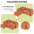 thumbnail image 3 of Harper & Bright Designs L-Shaped Pull Out Sofa Bed, Convertible Sleeper Couch with Storage Ottoman, 2 Pillows, 2 Power Sockets and 2 USB Ports, Sectional Sofa for Apartment Dorm Living Room, Orange, 3 of 20