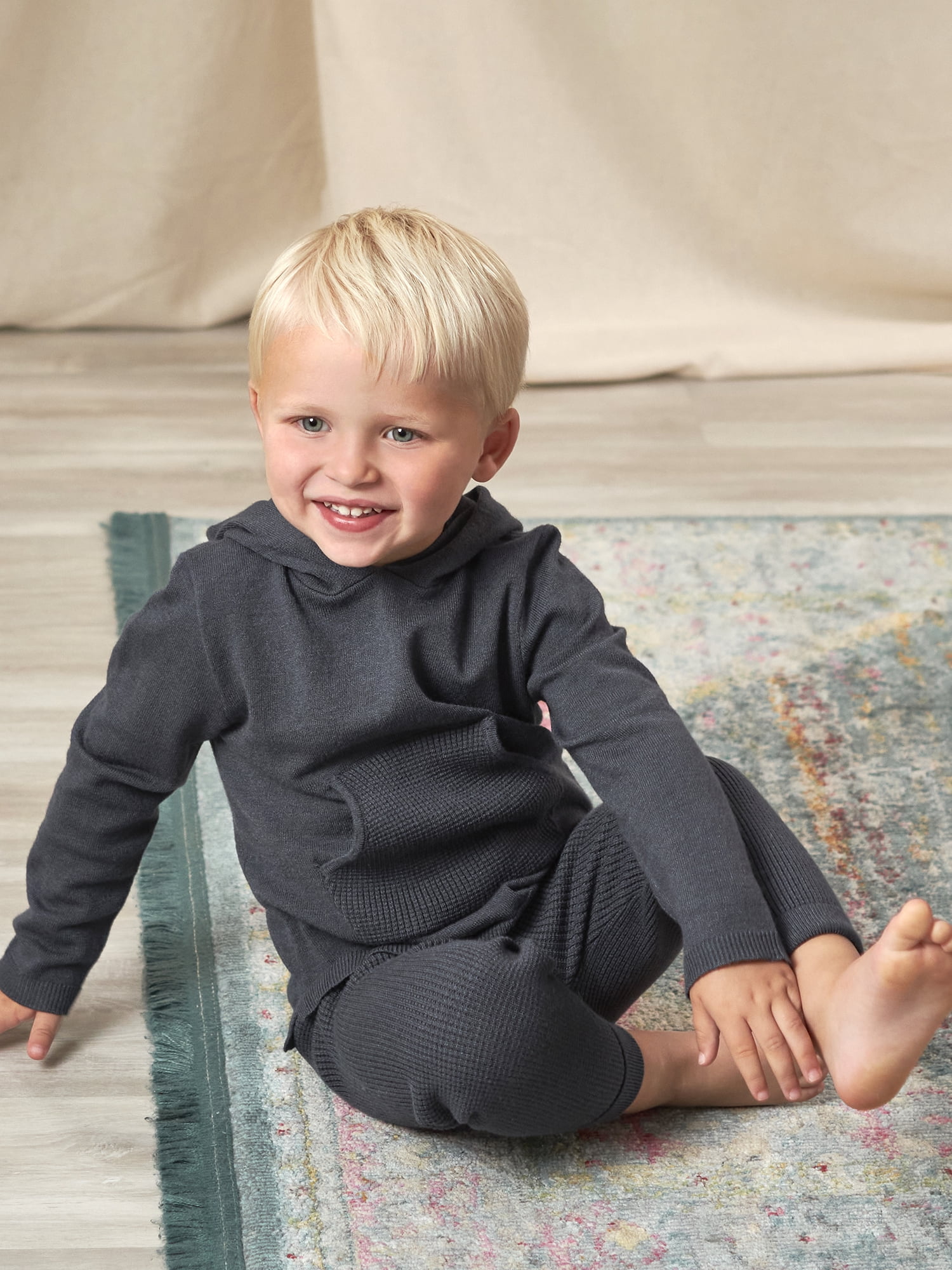 Modern Moments by Gerber Toddler Boys or Girls Unisex Sweater Knit Hoodie and Active Pant, 2pc Outfit Set (12M-5T)