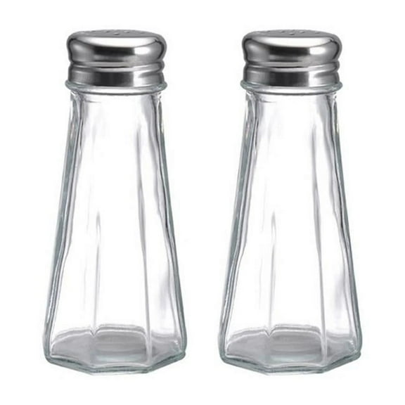 Lifetime Gemco 3 oz Clear/Silver Glass Bevelled Salt and Pepper Set 2 pk