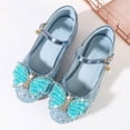thumbnail image 5 of Viluyesy Girls High Heels Dress Shoes - Sequin Pearl Bow Princess Pageant Party Performance Wedding Flower Girl Shoes Kids 4-12 Blue Size 4 M, 5 of 7