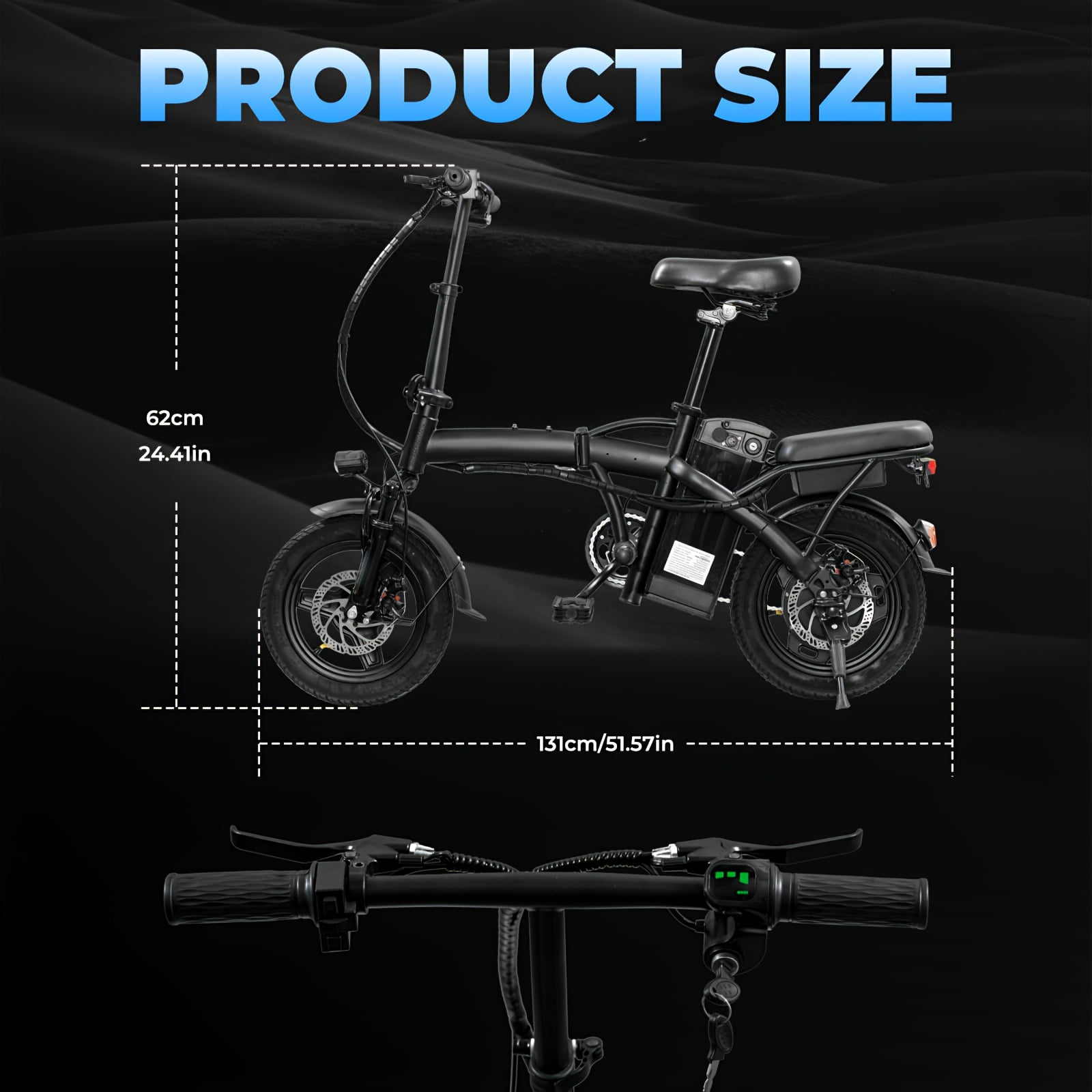 High Performance Adult Electric Bicycle, Portable Design Foldable Electric Bicycle, 500W Motor And 48V 10Ah Battery, 24 Mph Speed, Dual Disc Brakes, 14 Inch Electric Bicycle With Pedals, Suitable