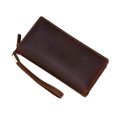 thumbnail image 1 of Tonnylam Nuevo Bolso de mano para hombre, cartera larga de cuero Crazy Horse con cremallera, bolso de mano, 1 of 8