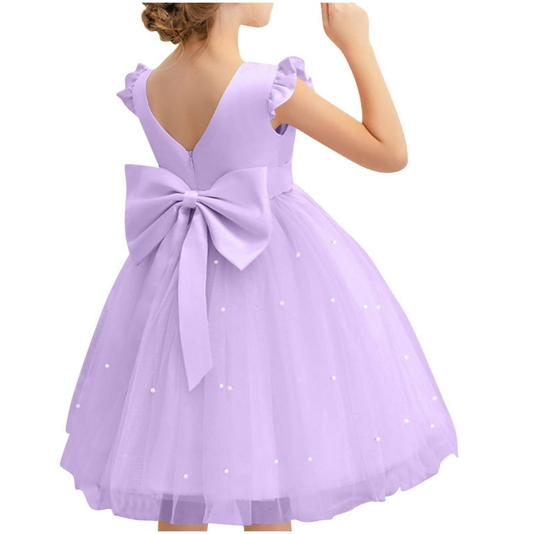 fitted lace wedding dress Lavander Girl Dress,Girl Dress, LIlac Blue Dress, Lilac Dress, Flower –  STYLO
