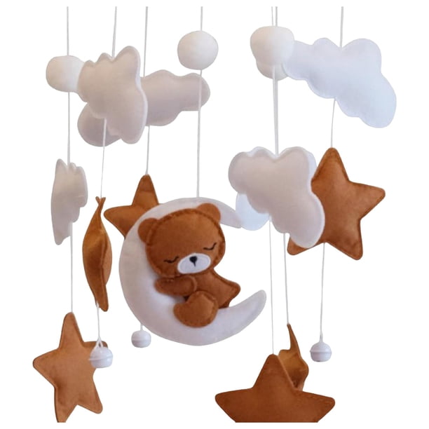 Cuna Móvil Con Ositos Para Niños Y Niñas De Fieltro. Juguete Móvil Para Cuna. Decoración Colgante Para Dormitorio De Bebé.