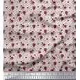 thumbnail image 1 of Soimoi Tissu en Velours Rouge Imprimé Floral Labyrinthe & Rose au Mètre 58 Pouces de Large, 1 of 6