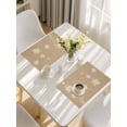 thumbnail image 5 of Beige White Floral Placemats Set of 8, Abstract Art Summer Botanical Placemats for Dining Table, Place Mats for Kitchen Tabletop, Waterproof Wipeable Dining Table Mats Set, 5 of 9