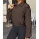 thumbnail image 4 of Chaqueta Corta Holgada para Mujer, con Cremallera, Cortavientos, Cálida, Ideal para Deportes Al Aire Libre y Correr Café Marrón L, 4 of 7