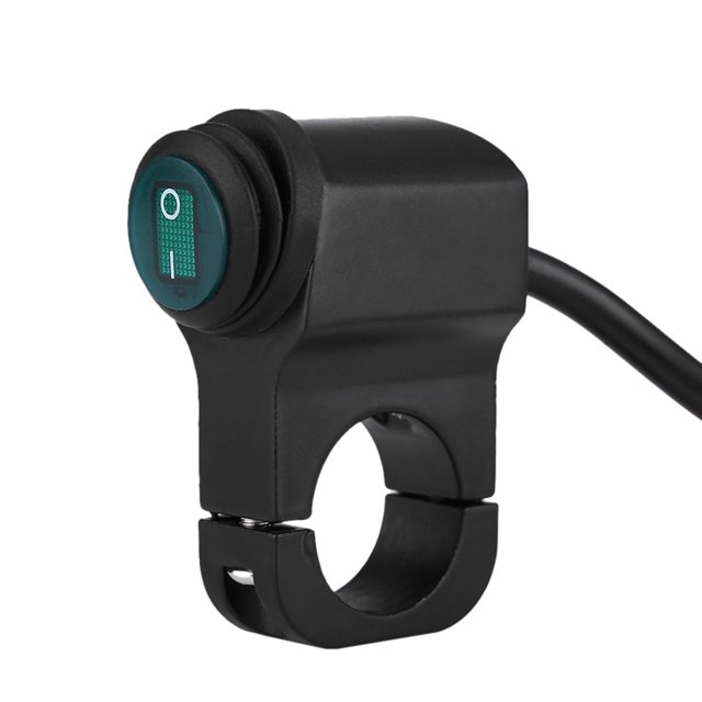 12V Universal 22mm Handlebar Motorcycle Headlight Fog Spot Light Switch Waterproof Green Indicator Light Dual Functional Easy Install Durable Aluminium Alloy Green