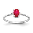thumbnail image 1 of 10K White Gold Polished Geniune Diamond & Ruby Birthstone Ring, 1 of 4