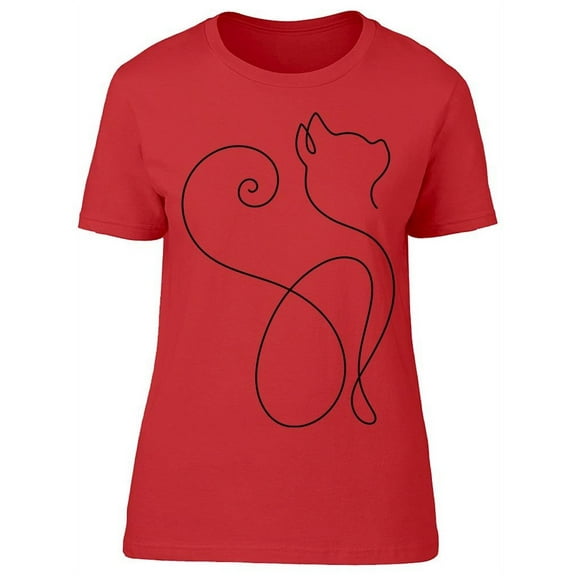 One Line Cat T-Shirt Women -Image by Shutterstock, Female Large
