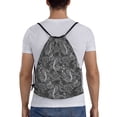 thumbnail image 2 of Kdxio Snake Print Drawstring Backpack Bag,Waterproof Draw String Back Sack, Gym Drawstring Bags Swim Bag For Unisex, 2 of 9