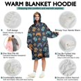 thumbnail image 5 of Wearable Oversized Blanket,Retro Consoles Games Icons Blue Pattern Wearable Blanket Hoodie for Adults,Cozy Hooded Blankets with Super Pockets,Super Warm Fuzzy Pullover for Women & Men, 5 of 6