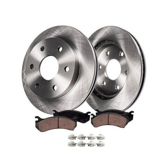 Front Ceramic Brake Pad and Rotor Kit - Compatible with 1999 - 2006 Chevy Silverado 1500 (12.01 inch 305mm) 2000 2001 2002 2003 2004 2005