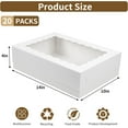 thumbnail image 2 of 20pcs 14x10x4in Sheet Cake Boxes, White Quarter Bakery Boxes with Window, for Cake Pastry Baking Donuts Cupcake Pie Packaging, 2 of 4