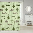 thumbnail image 2 of Camouflage Airplane 72"Wx78"L Fabric Shower Curtain Military Vehicle Shower Curtain Teens Men,Army Car Armored Truck Bathroom Shower Curtain Sets Retro Warcraft Bath Curtain, 2 of 4