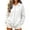 *White, variant on Binmer Women's Zip Up Long Sleeve Hoodie Jacket,Casual Loose Solid Hooded Sweatshirt Coat With Pockets ,L
