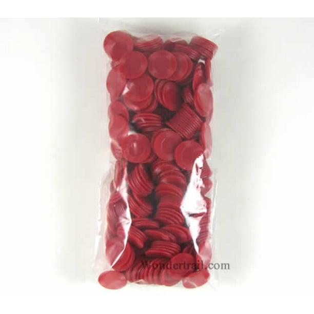 Red Mini Poker Chips Plastic 7/8in Bulk Approx. 500 Koplow Games