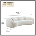thumbnail image 3 of Williamspace 101" Modern Oversized Curved Sofa,Back Upholstered Boucle Couch with 4 Throw Pillows,4-Seat Teddy Boucle Fabric Couch for Living Room Office Apartment,Beige, 3 of 11