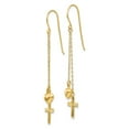 thumbnail image 2 of Auriga Fine Jewelry 14k Yellow Gold Chain Puffed Heart Cross Dangle Earrings for (L- 51mm, W- 8mm) for Women, 2 of 5