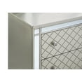 thumbnail image 3 of 1pc Glam 2-Drawer Bedroom Nightstand Diamond Patterned Drawer Fronts Silver Finish, 3 of 6