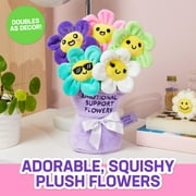 Emotional Support Pals Flowers, 5 Cuddly Plush Toys with Carrying Basket, Cute Gifts