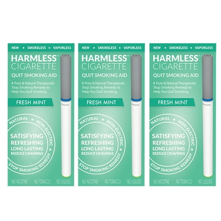 Harmless Cigarette,Fresh Mint,Nicorette Alternative & Quit Smoking Aid,3pk