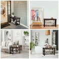 thumbnail image 4 of 3-Tier Bamboo Shoe Storage Bench for Entryway, Wood Hallway Shoe Rack Shoe Organizer Shelf for Living Room, Bedroom, 11"D x 27.5"W x 17.5"H, Brown, 4 of 8