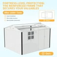 thumbnail image 2 of 8x10 FT Outdoor Storage Shed, Metal Garden Tool Shed with Updated Frame Structure, Lockable Doors and Windows, Ideal for Backyard Garden Patio Lawn, Brown, 2 of 9
