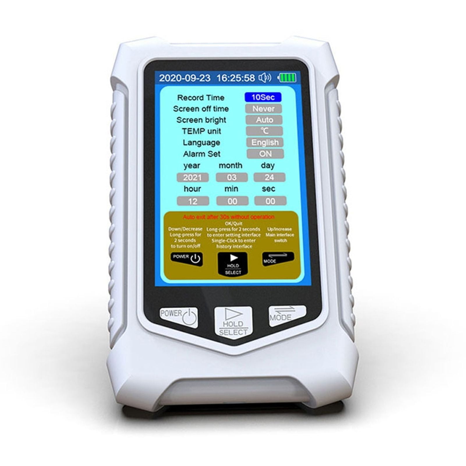 Ozone Detector O3 Concentration Detection Indoor And Outdoor Temperature And Humidity Meter Foreign Trade Custom English Version