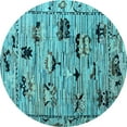 thumbnail image 1 of Ahgly Company Indoor Round Abstract Light Blue Modern Area Rugs, 5' Round, 1 of 4