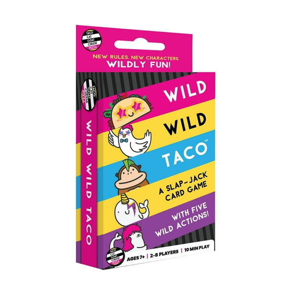 Wild, Wild Taco – by Taco Cat Goat Cheese Pizza - Hilarious, Fast-Paced Slap-Jack Card Game for Kids, Teens, and Adults. Family Friendly Party Game. Great Gift for Kids Ages 7 , 2-8 Players, 10 Min