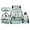 Light Blue Leaf Heart Otter Print, variant on Bulopur Pink Cherry Blossom Kids Backpack Set 4 Pcs Highland Cow Print Waterproof Kids School Bag with Lunch Box, Pencil Case and Water Bottle Cover for Animal Theme