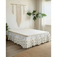 thumbnail image 2 of Daisy Bed Skirt Queen Size 18 Inch Drop, Watercolor Flowers Adjustable Elastic Dust Ruffles Bedskirt for Queen Bed Wrap Around Pleated Mattress Frame Cover, 2 of 9