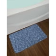 thumbnail image 2 of Sailboat Bath Mat, Diagonal Hatched Nautical Elements Ship's Wheel Anchor and Marine Animals, Plush Bathroom Decor Mat with Non Slip Backing, 29.5" X 17.5", Blue and White, by Ambesonne, 2 of 2