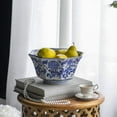 thumbnail image 3 of A&B Home Blue and White Porcelain Bowl, Fruit Bowl Salad Bowls Chinoiserie Decorative Bowl, Large Serving Bowls for Noodle Soup Rice Pho, 11" x 11" x 6", 3 of 5