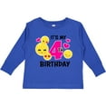 thumbnail image 3 of Inktastic Its My 4th Birthday with Smiling Emoticons Girls Long Sleeve Toddler T-Shirt, 3 of 5