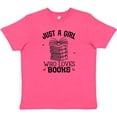 thumbnail image 3 of Inktastic Just a Girl Who Loves Books Youth T-Shirt, 3 of 5