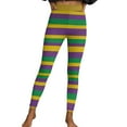 thumbnail image 6 of Vekome Womens Leggings Plus Size Mardi Gras High Waisted Yoga Pants Seamless Striped Lightweight Running Tights Multicolor L, 6 of 7
