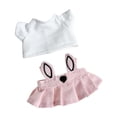 thumbnail image 1 of Ropa de muñeca de peluche perfke para muñeca de 17 cm conjunto de falda con orejas de conejo, 1 of 7