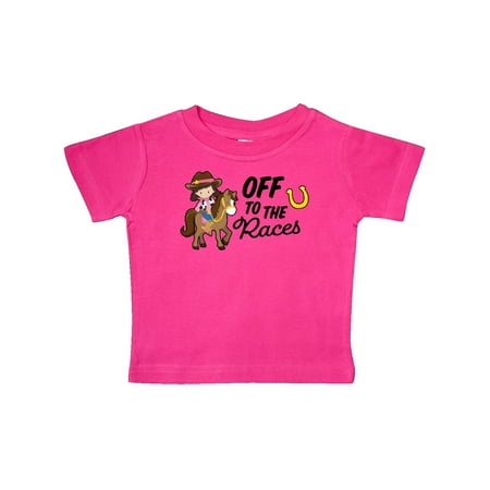 

Inktastic Off To The Races with Cowgirl on Horse Gift Baby Girl T-Shirt