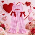 thumbnail image 6 of Toddler Girls Romper Valentines Jumpsuit Embroidery Sleeveless Romper Flared Legs Pants Toddler Girl Summer Outfits Size 2-3 Years, 6 of 6
