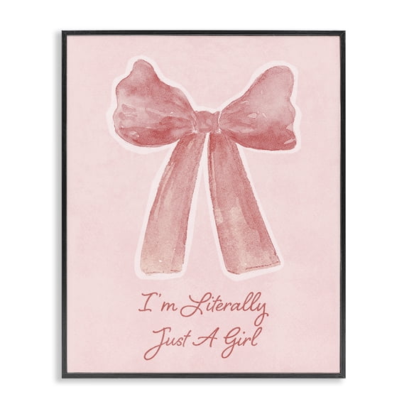 Stupell Industries Literally Just A Girl Black Framed Giclee Art, design by Lucille Price